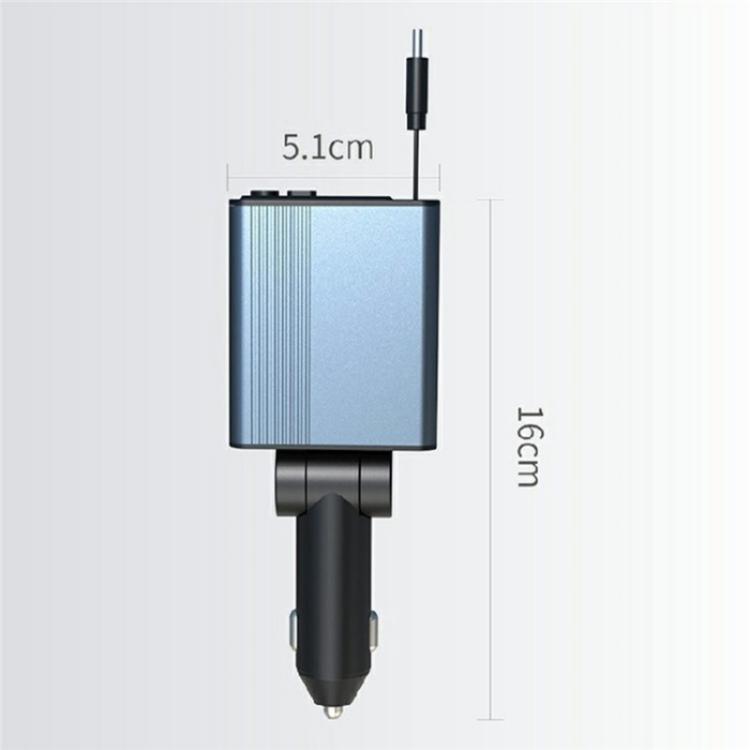 C77 Car Charger FM Transmitter Fast Charging Adapter with PD 30W Extendable Type-C Cable - Car Charger by buy2fix | Online Shopping UK | buy2fix