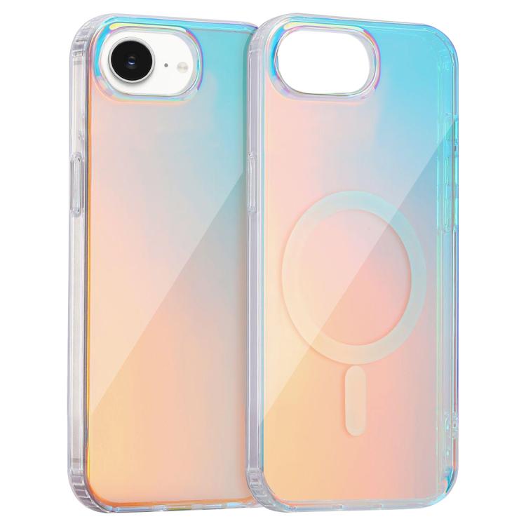 For iPhone 16e Laser Engraved Texture MagSafe Phone Case(Red Light) - iPhone 16e Cases by buy2fix | Online Shopping UK | buy2fix