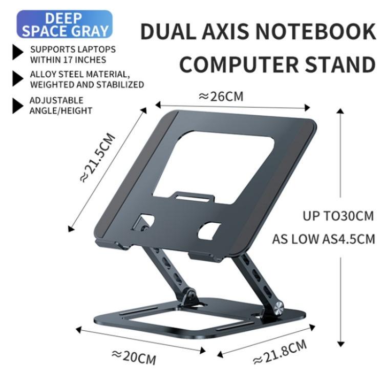 J30 Portable Desktop Adjustable Foldable Alloy Steel Laptop Cooling Stand(Silver) - Laptop Stand by buy2fix | Online Shopping UK | buy2fix