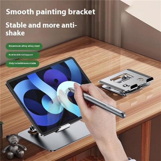 J18S 360 Degree Rotation Desktop Phone Tablet Alloy Steel Holder(Grey) - Desktop Holder by buy2fix | Online Shopping UK | buy2fix