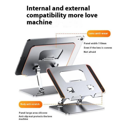 J18S 360 Degree Rotation Desktop Phone Tablet Alloy Steel Holder(Silver) - Desktop Holder by buy2fix | Online Shopping UK | buy2fix