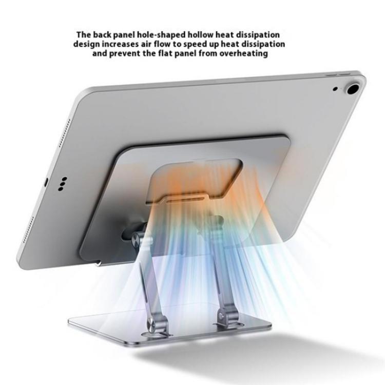 J18S 360 Degree Rotation Desktop Phone Tablet Alloy Steel Holder(Silver) - Desktop Holder by buy2fix | Online Shopping UK | buy2fix