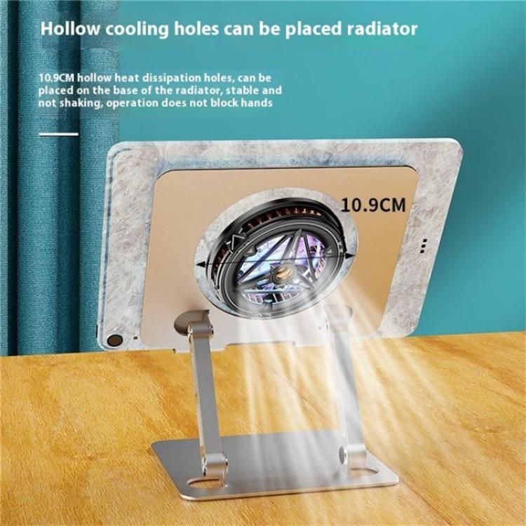 J23S Folding Height Adjustable Desktop Tablet Metal Cooling Holder(Grey) - Desktop Holder by buy2fix | Online Shopping UK | buy2fix