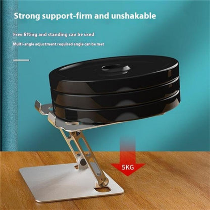 J23S Folding Height Adjustable Desktop Tablet Metal Cooling Holder(Grey) - Desktop Holder by buy2fix | Online Shopping UK | buy2fix