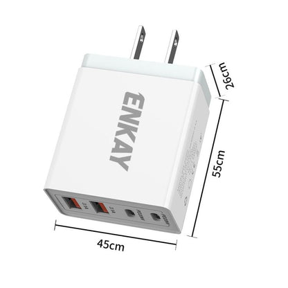 ENKAY FC-002 55W Dual USB-A Dual USB-C / Type-C Four Ports Quick Charger(EU Plug) - USB Charger by ENKAY | Online Shopping UK | buy2fix