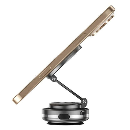 C6 Adjustable Folding Rotating Car Stand Vacuum Suction Cup Magnetic Phone Holder(Grey) - Wireless Charger Holders by buy2fix | Online Shopping UK | buy2fix