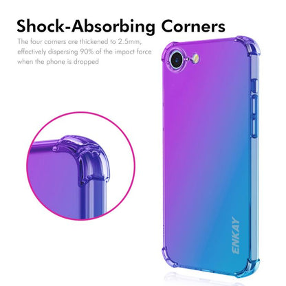 For iPhone 16e ENKAY Hat-Prince Gradient Airbag TPU Phone Case(Purple Blue) - iPhone 16e Cases by ENKAY | Online Shopping UK | buy2fix