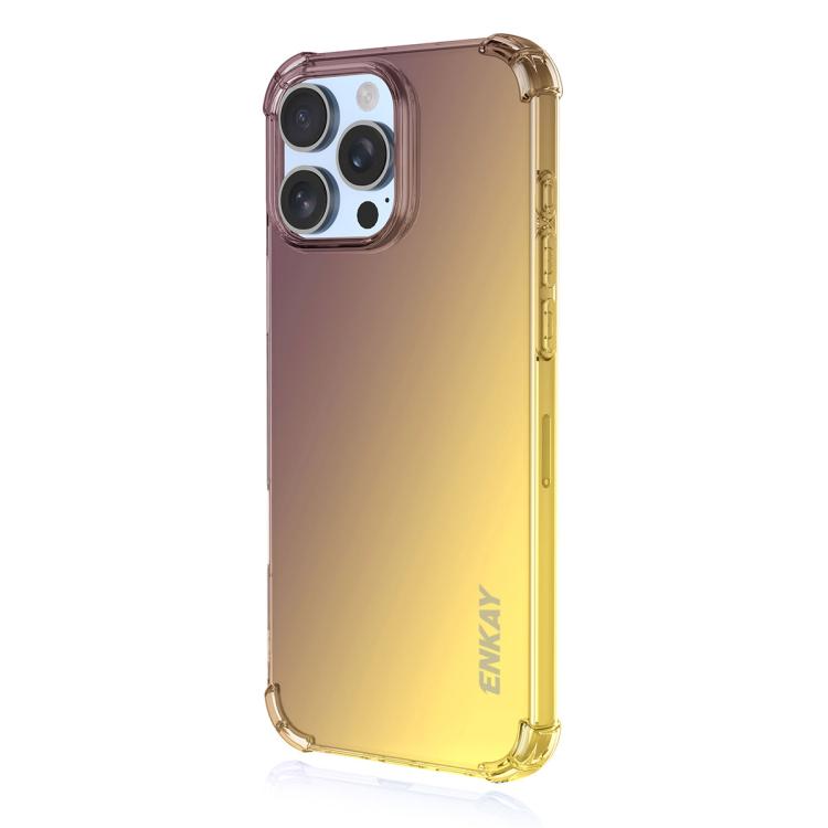 For iPhone 16 Pro Max ENKAY Hat-Prince Gradient Airbag TPU Phone Case(Purple Gold) - iPhone 16 Pro Max Cases by ENKAY | Online Shopping UK | buy2fix