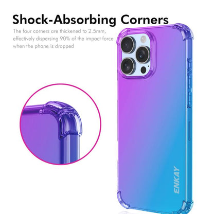 For iPhone 16 Pro Max ENKAY Hat-Prince Gradient Airbag TPU Phone Case(Blue Pink) - iPhone 16 Pro Max Cases by ENKAY | Online Shopping UK | buy2fix