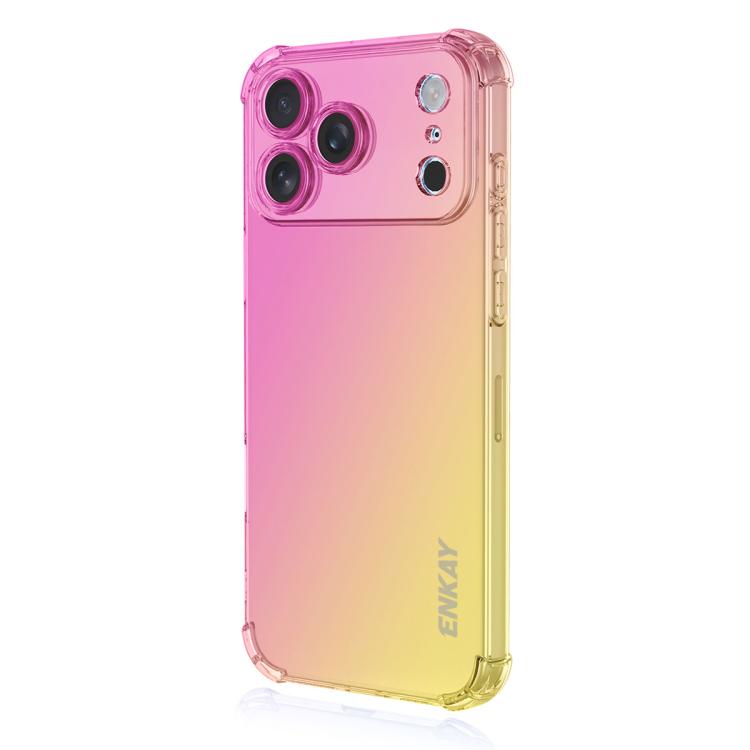 For iPhone 17 Pro Max ENKAY Hat-Prince Gradient Airbag TPU Phone Case(Pink Gold) - iPhone 17 Pro Max Cases by ENKAY | Online Shopping UK | buy2fix