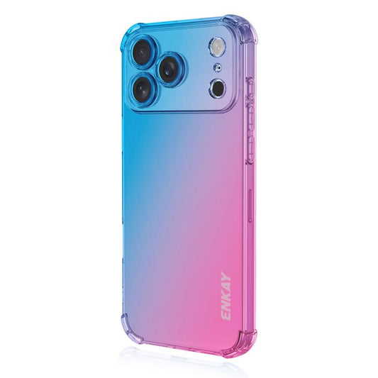 For iPhone 17 Pro Max ENKAY Hat-Prince Gradient Airbag TPU Phone Case(Blue Pink) - iPhone 17 Pro Max Cases by ENKAY | Online Shopping UK | buy2fix