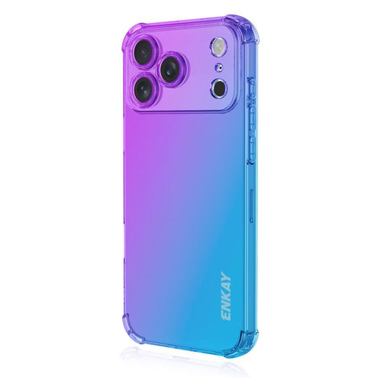 For iPhone 17 Pro Max ENKAY Hat-Prince Gradient Airbag TPU Phone Case(Purple Blue)