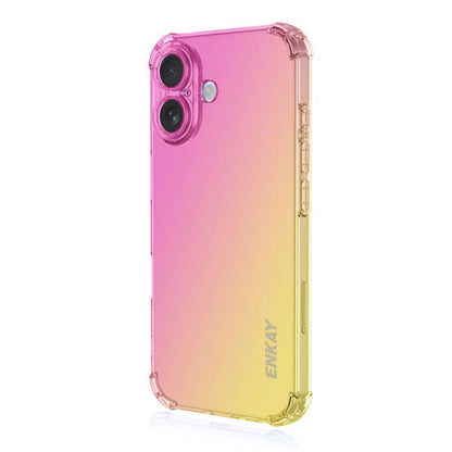 For iPhone 17 ENKAY Hat-Prince Gradient Airbag TPU Phone Case(Pink Gold) - iPhone 17 Cases by ENKAY | Online Shopping UK | buy2fix