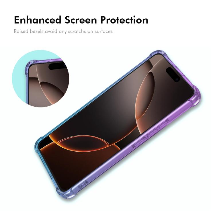 For iPhone 17 ENKAY Hat-Prince Gradient Airbag TPU Phone Case(Blue Pink) - iPhone 17 Cases by ENKAY | Online Shopping UK | buy2fix