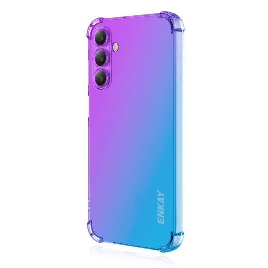 For Samsung Galaxy S24 / S25 5G ENKAY Hat-Prince Gradient Airbag TPU Phone Case(Purple Blue)