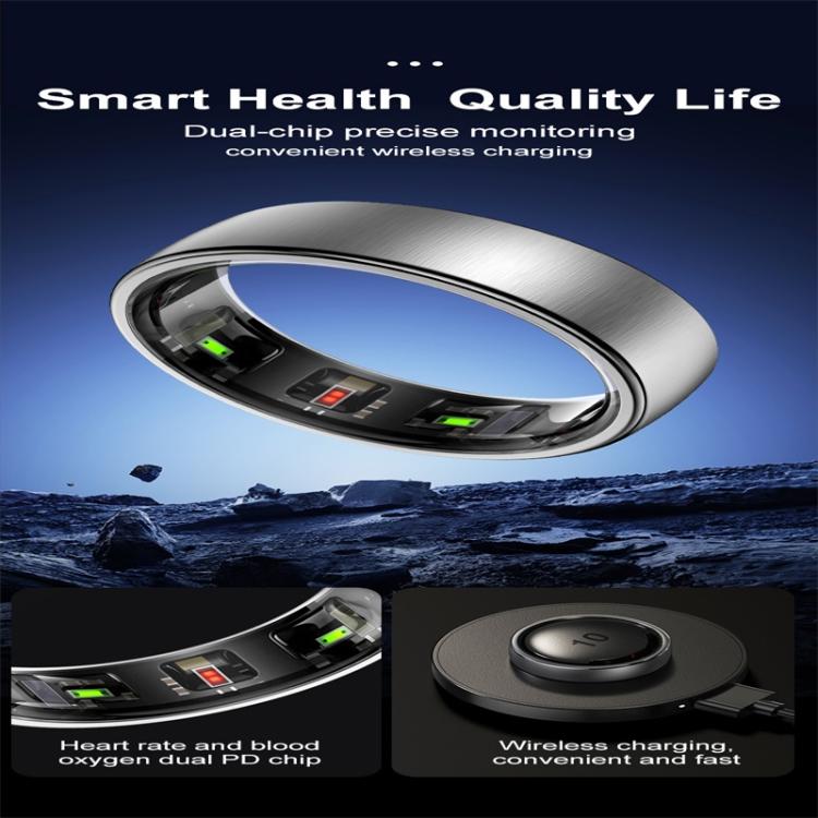R10 SIZE 8 Smart Ring, Support Heart Rate / Blood Oxygen / Sleep / Multiple Sports Modes(Black) - Smart Rings / Smart Telephones by buy2fix | Online Shopping UK | buy2fix