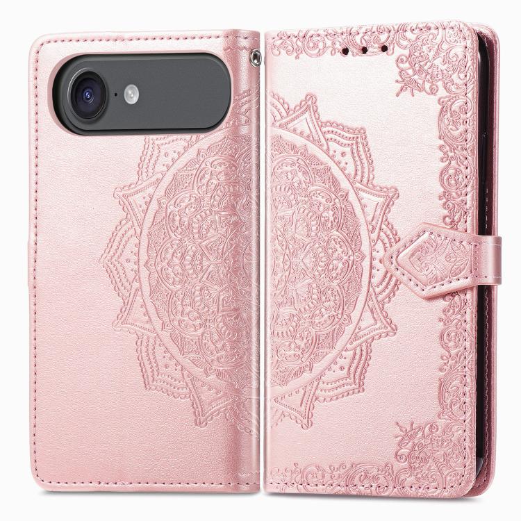 For iPhone Air Mandala Flower Embossed Leather Phone Case(Rose Gold) - iPhone Air Cases by buy2fix | Online Shopping UK | buy2fix