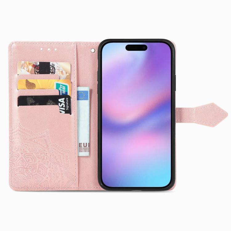 For iPhone Air Mandala Flower Embossed Leather Phone Case(Rose Gold) - iPhone Air Cases by buy2fix | Online Shopping UK | buy2fix