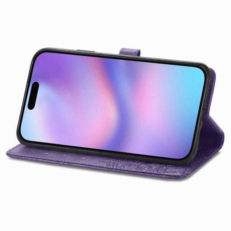 For iPhone Air Mandala Flower Embossed Leather Phone Case(Purple) - iPhone Air Cases by buy2fix | Online Shopping UK | buy2fix