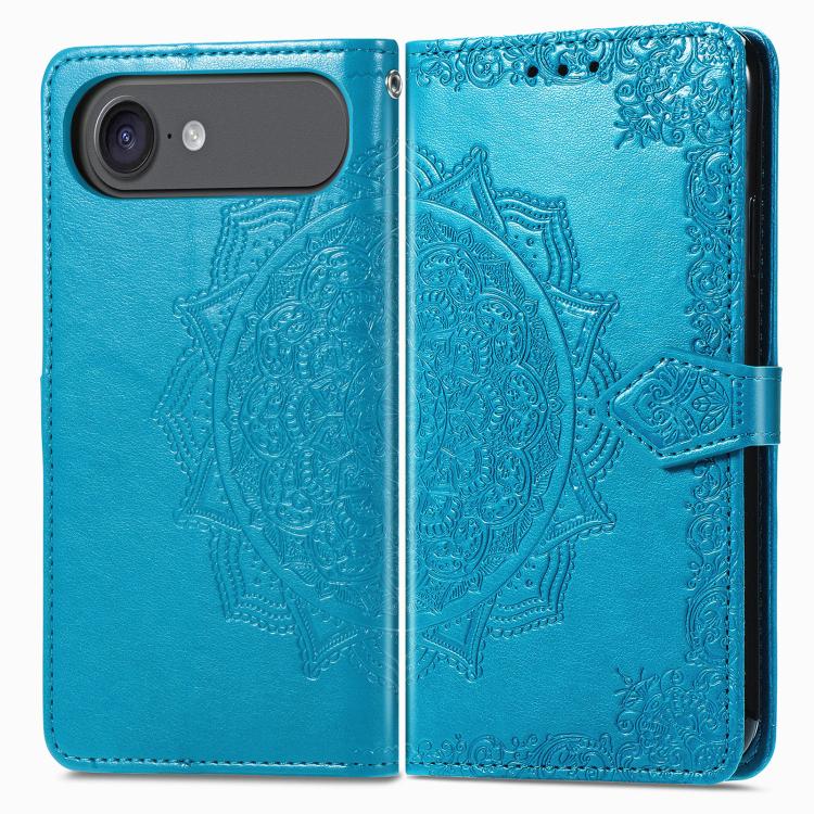 For iPhone Air Mandala Flower Embossed Leather Phone Case(Blue) - iPhone Air Cases by buy2fix | Online Shopping UK | buy2fix
