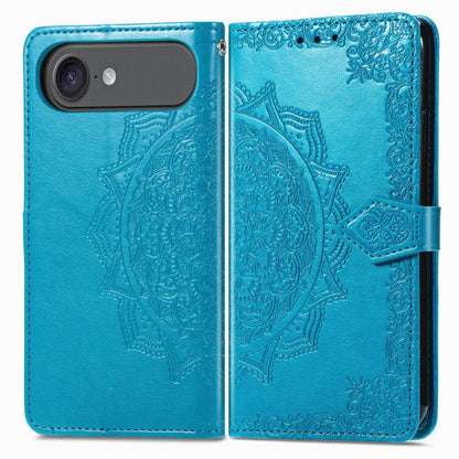 For iPhone Air Mandala Flower Embossed Leather Phone Case(Blue) - iPhone Air Cases by buy2fix | Online Shopping UK | buy2fix