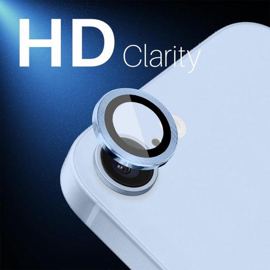 For iPhone 16e NORTHJO Camera Lens Protector CD Metal Ring Tempered Glass Film(Blue) - iPhone 16e Tempered Glass by NORTHJO | Online Shopping UK | buy2fix