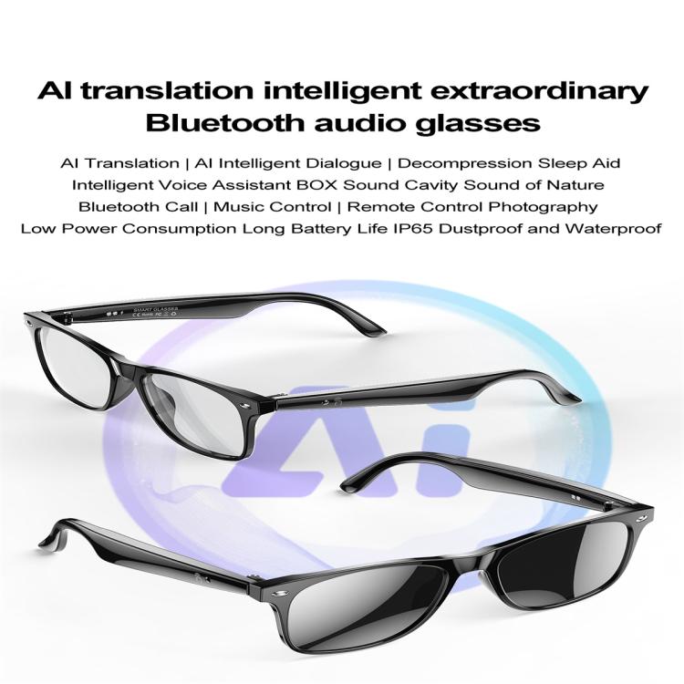 W100 Smart Glasses, Support AI Conversation / AI Intelligent Translation / Bluetooth Call(Black) - Smart Glasses by buy2fix | Online Shopping UK | buy2fix