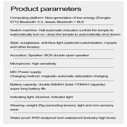 W100 Smart Glasses, Support AI Conversation / AI Intelligent Translation / Bluetooth Call(Black) - Smart Glasses by buy2fix | Online Shopping UK | buy2fix