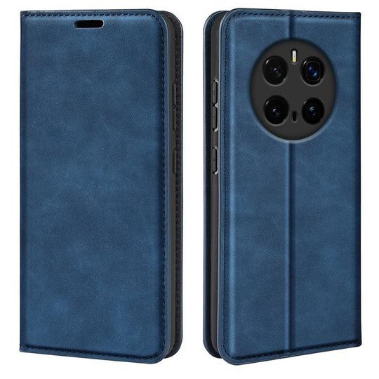 For Honor Magic7 Pro Retro-skin Magnetic Suction Leather Phone Case(Dark Blue)