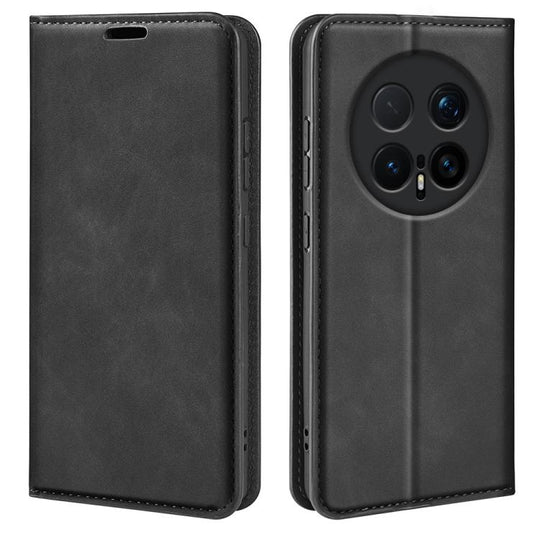 For Honor Magic8 Pro Retro-skin Magnetic Suction Leather Phone Case(Black)