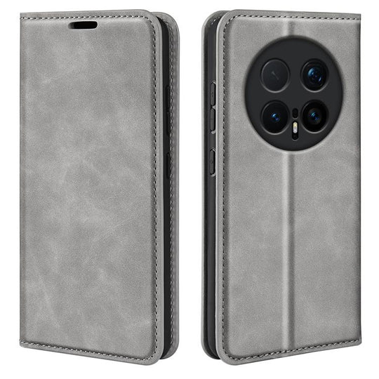 For Honor Magic8 Pro Retro-skin Magnetic Suction Leather Phone Case(Grey)