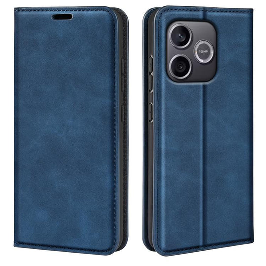 For Honor 600 Lite Global Retro-skin Magnetic Suction Leather Phone Case(Dark Blue)