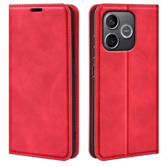 For Honor 600 Lite Global Retro-skin Magnetic Suction Leather Phone Case(Red)