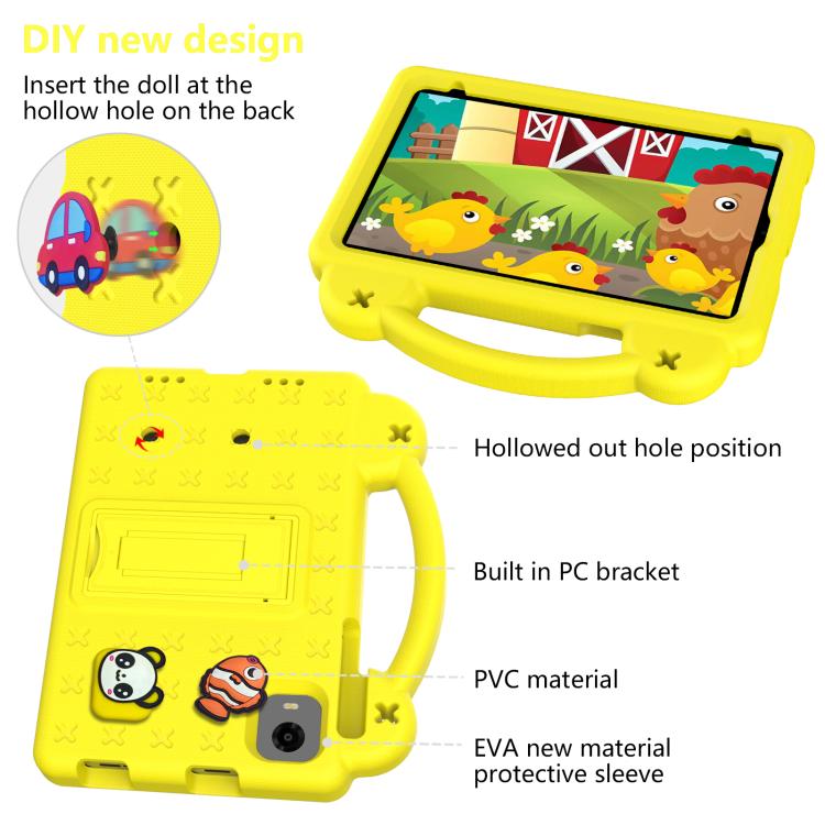 For Alldocube iPlay 60 Mini Pro Handle Kickstand Children EVA Shockproof Tablet Case(Yellow) - CUBE by buy2fix | Online Shopping UK | buy2fix