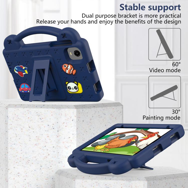 For Alldocube iPlay 60 Mini Turbo 2024 Handle Kickstand Children EVA Shockproof Tablet Case(Navy Blue) - CUBE by buy2fix | Online Shopping UK | buy2fix