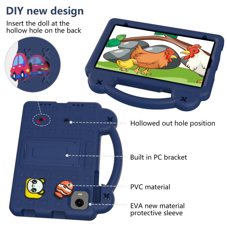 For Alldocube iPlay 60 Mini Turbo 2024 Handle Kickstand Children EVA Shockproof Tablet Case(Navy Blue) - CUBE by buy2fix | Online Shopping UK | buy2fix