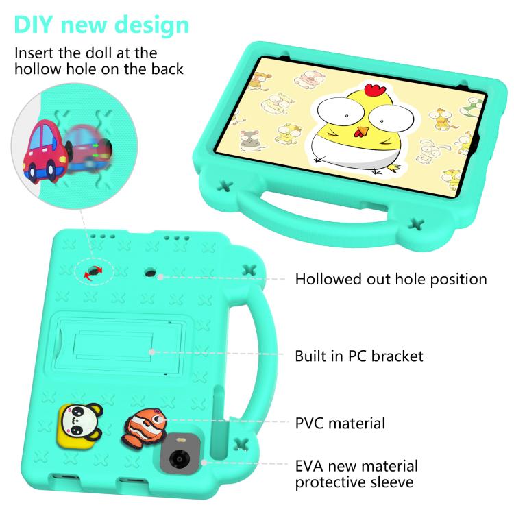 For Alldocube iPlay 50 Mini Pro 2023 8.4 Handle Kickstand Children EVA Shockproof Tablet Case(Mint Green) - CUBE by buy2fix | Online Shopping UK | buy2fix