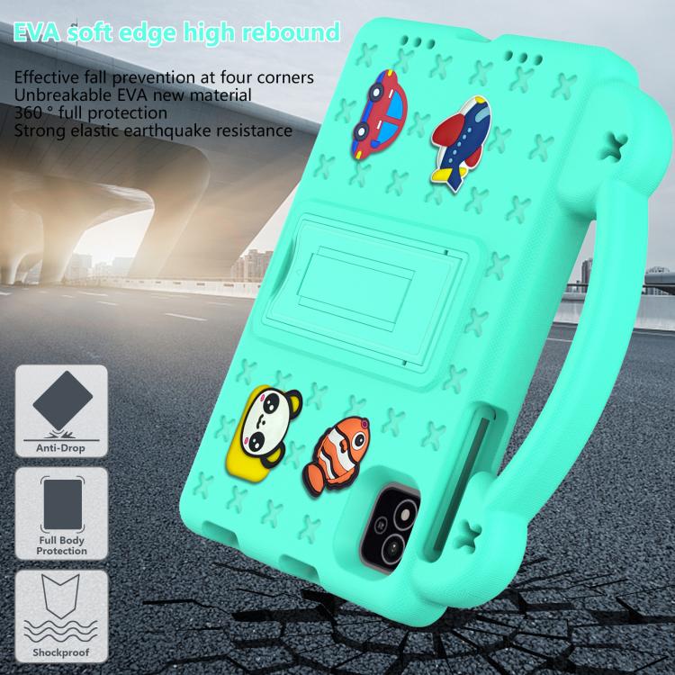 For NEC Lavie Tab T11 T1155 2024 Handle Kickstand Children EVA Shockproof Tablet Case(Mint Green) - Others by buy2fix | Online Shopping UK | buy2fix