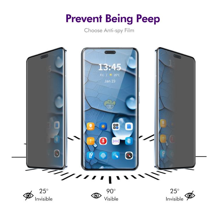 For Huawei nova 12 Pro / 12 Ultra ENKAY Hat-Prince Heat Bending Privacy Screen Tempered Glass Film - Huawei Tempered Glass by ENKAY | Online Shopping UK | buy2fix