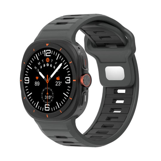 For Galaxy Watch Ultra2 2026 / 2025 / 1 2024 Two Color Reverse Buckle Silicone Watch Band(Charcoal Black)