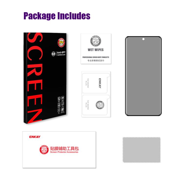 For Redmi Note 14 Pro+ / Note 13 Pro+ ENKAY Hat-Prince Heat Bending Privacy Screen Tempered Glass Film -  by ENKAY | Online Shopping UK | buy2fix