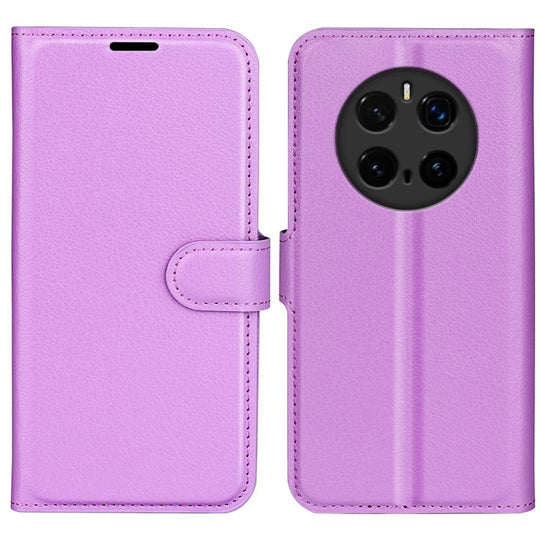 For Honor Magic7 Pro Litchi Texture Horizontal Flip Leather Phone Case with Holder(Purple)