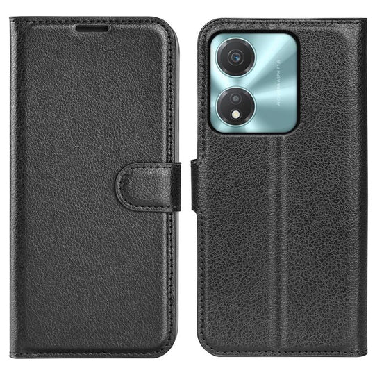 For Honor X5c Plus Litchi Texture Horizontal Flip Leather Phone Case with Holder(Black)