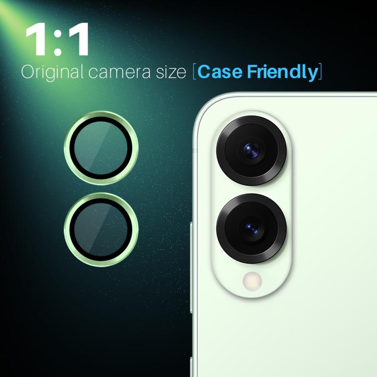 For Samsung Galaxy S25 Edge 5G NORTHJO Camera Lens Protector CD Metal Ring Tempered Glass Film(Green) - Galaxy S25 Edge 5G Tempered Glass by NORTHJO | Online Shopping UK | buy2fix