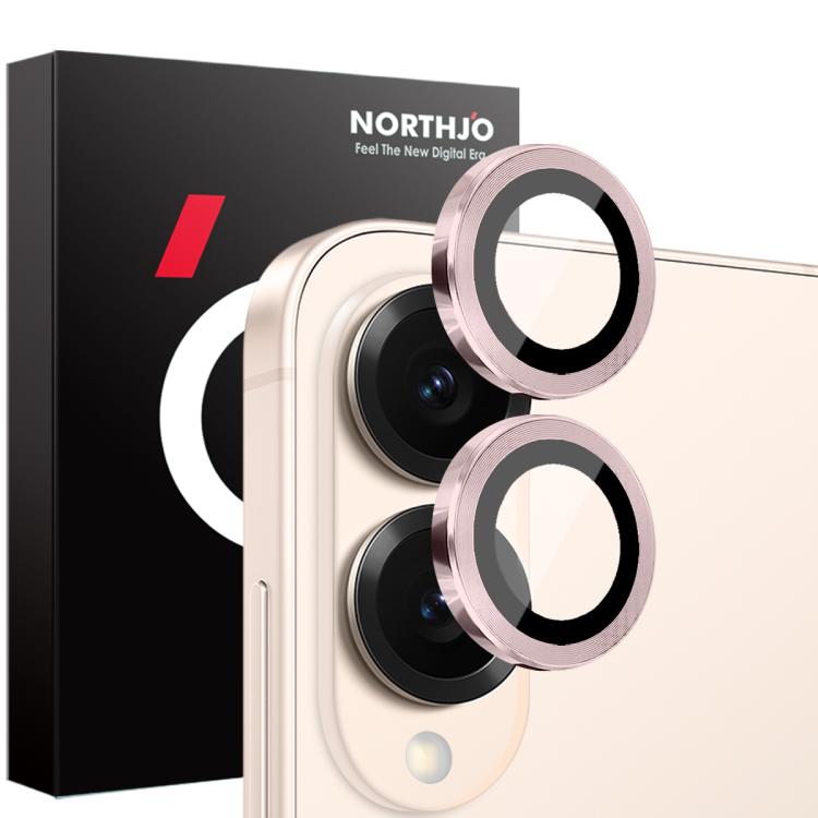 For Samsung Galaxy S25 Edge 5G NORTHJO Camera Lens Protector CD Metal Ring Tempered Glass Film(Pink) - Galaxy S25 Edge 5G Tempered Glass by NORTHJO | Online Shopping UK | buy2fix