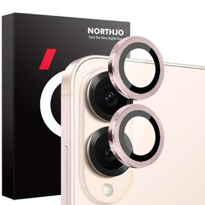 For Samsung Galaxy S25 Edge 5G NORTHJO Camera Lens Protector CD Metal Ring Tempered Glass Film(Pink) - Galaxy S25 Edge 5G Tempered Glass by NORTHJO | Online Shopping UK | buy2fix