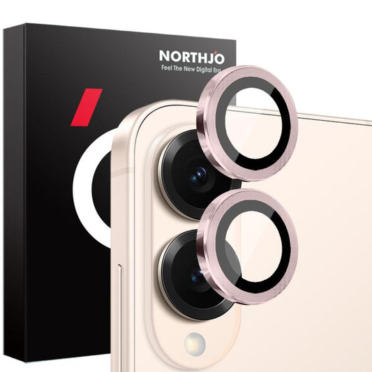 For Samsung Galaxy S25 Edge 5G NORTHJO Camera Lens Protector CD Metal Ring Tempered Glass Film(Pink) - Galaxy S25 Edge 5G Tempered Glass by NORTHJO | Online Shopping UK | buy2fix