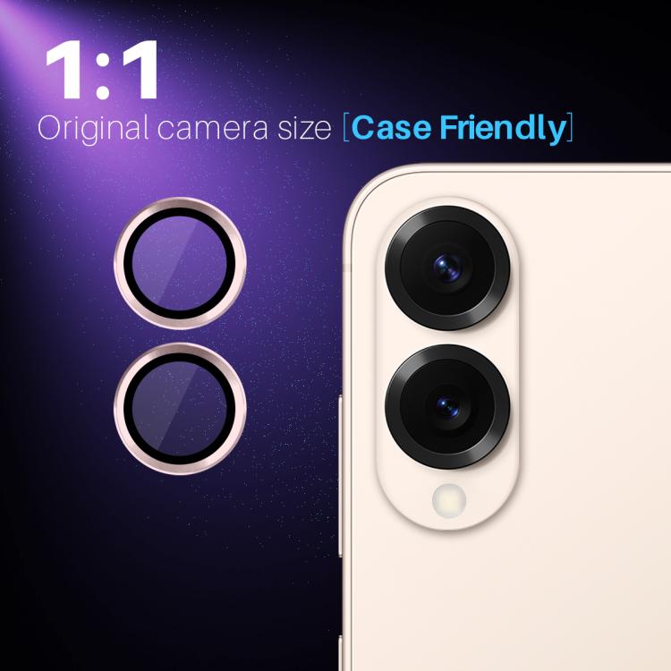 For Samsung Galaxy S25 Edge 5G NORTHJO Camera Lens Protector CD Metal Ring Tempered Glass Film(Pink) - Galaxy S25 Edge 5G Tempered Glass by NORTHJO | Online Shopping UK | buy2fix