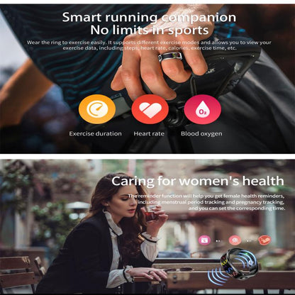 R12 SIZE 10 Smart Ring, Support Heart Rate / Blood Oxygen / Sleep / Multiple Sports Modes(Black) - Smart Rings / Smart Telephones by buy2fix | Online Shopping UK | buy2fix