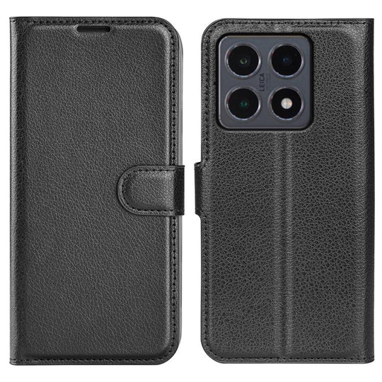 For Xiaomi 15T Litchi Texture Horizontal Flip Leather Phone Case with Holder(Black)
